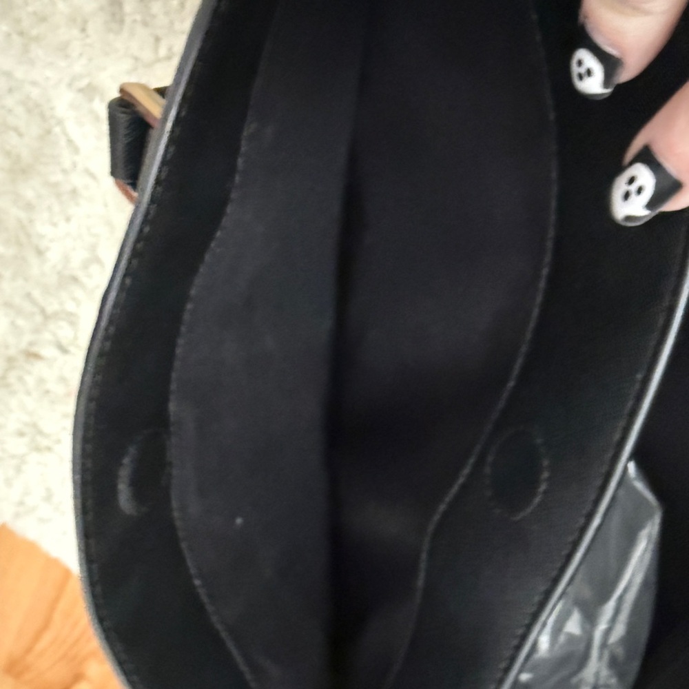Tory Burch Black Robinson Tote Bag with Gold Accents - Picture 7 of 16